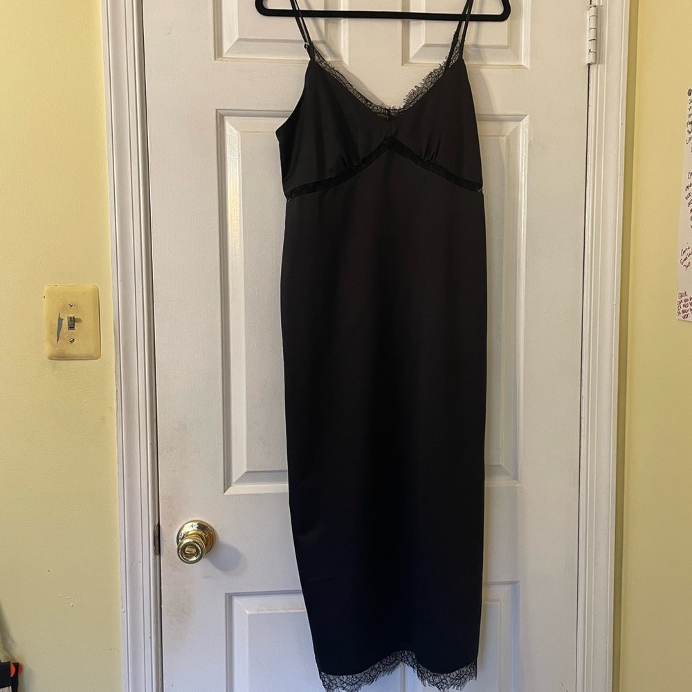 Top Shop Black top shop dress with lace details